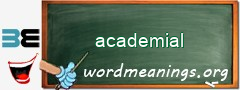 WordMeaning blackboard for academial